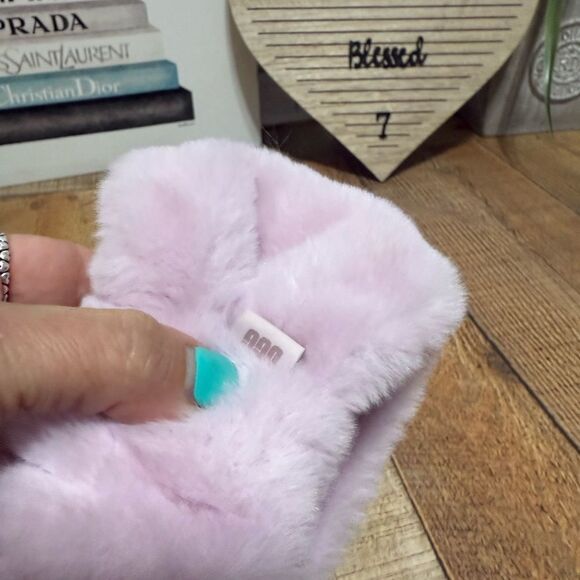 UGG FAUX FUR HEADBAND WOMENS ONE SIZE DUSTY LILAC COZY HEAD & EAR WARMER NWT - Picture 5 of 8